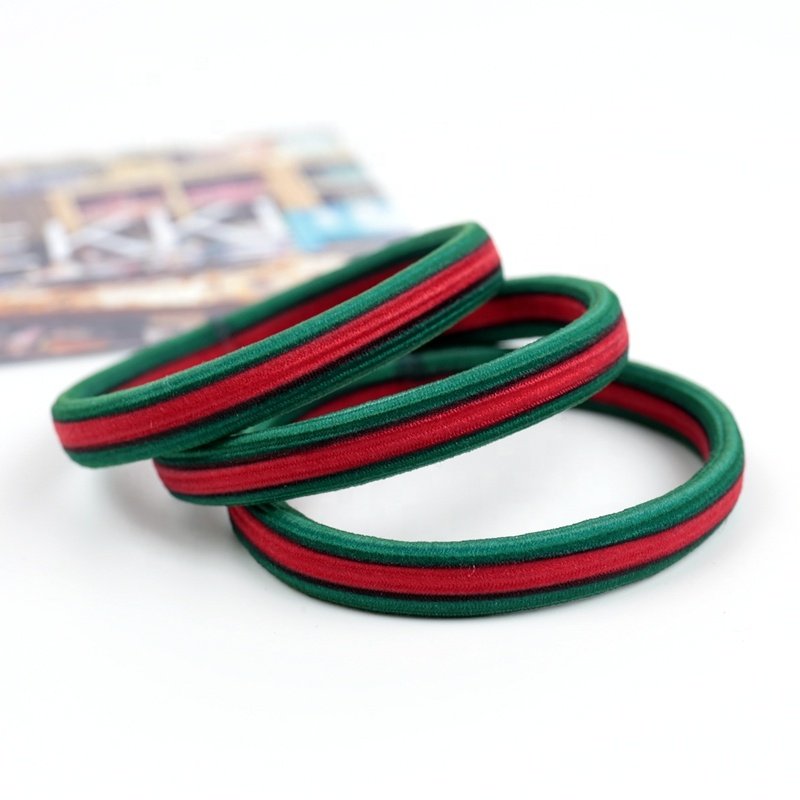 Women Flat Strip Pattern Thick Ponytail Holder Hair Rope Kknekki For Women Thick Hair
