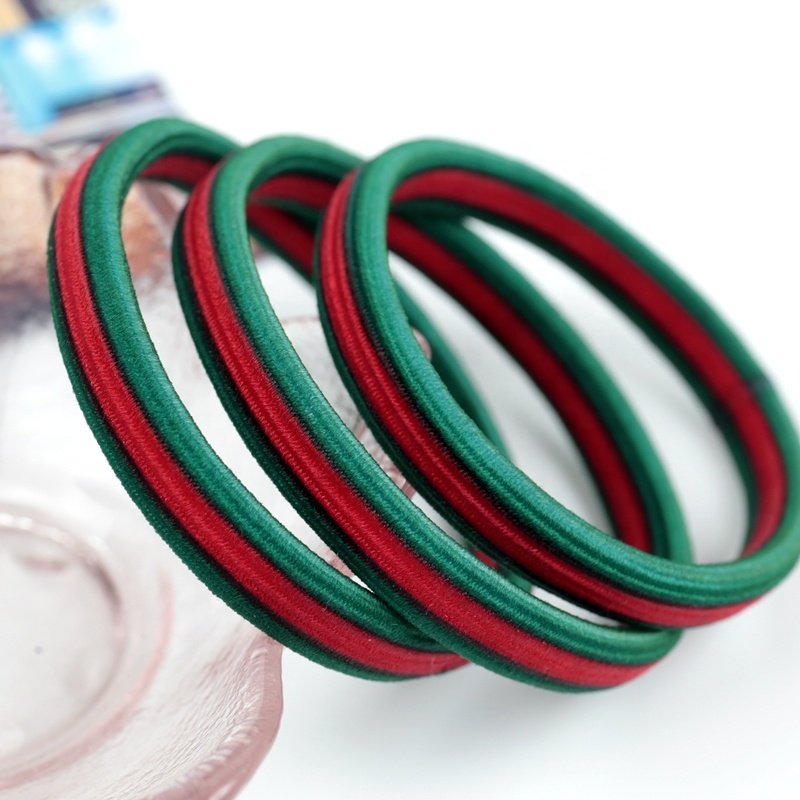 Women Flat Strip Pattern Thick Ponytail Holder Hair Rope Kknekki For Women Thick Hair