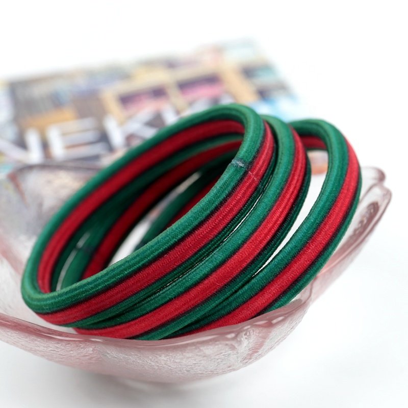 Women Flat Strip Pattern Thick Ponytail Holder Hair Rope Kknekki For Women Thick Hair