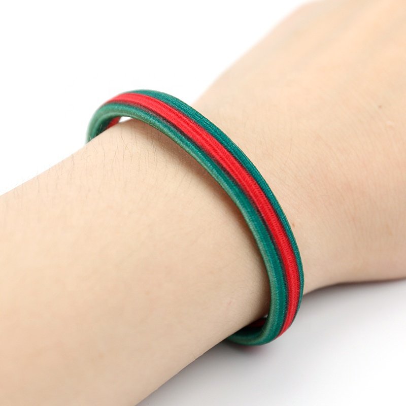 Women Flat Strip Pattern Thick Ponytail Holder Hair Rope Kknekki For Women Thick Hair