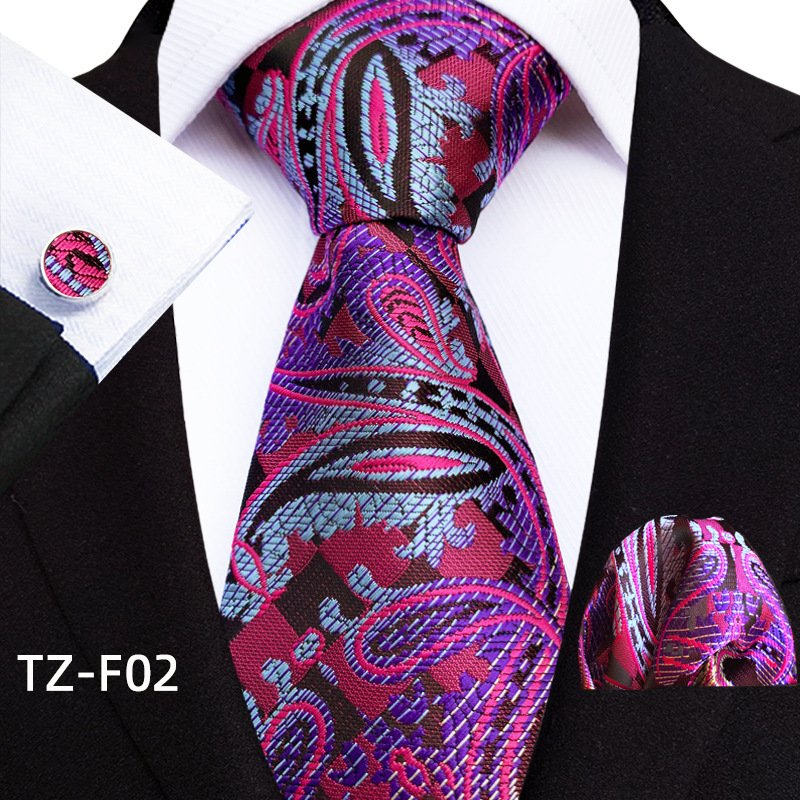 Available from stock for 2024 Paisley Waist men's Tie Pocket towel Cuff three-piece set