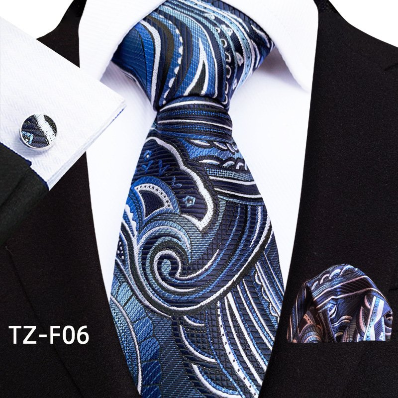 Available from stock for 2024 Paisley Waist men's Tie Pocket towel Cuff three-piece set