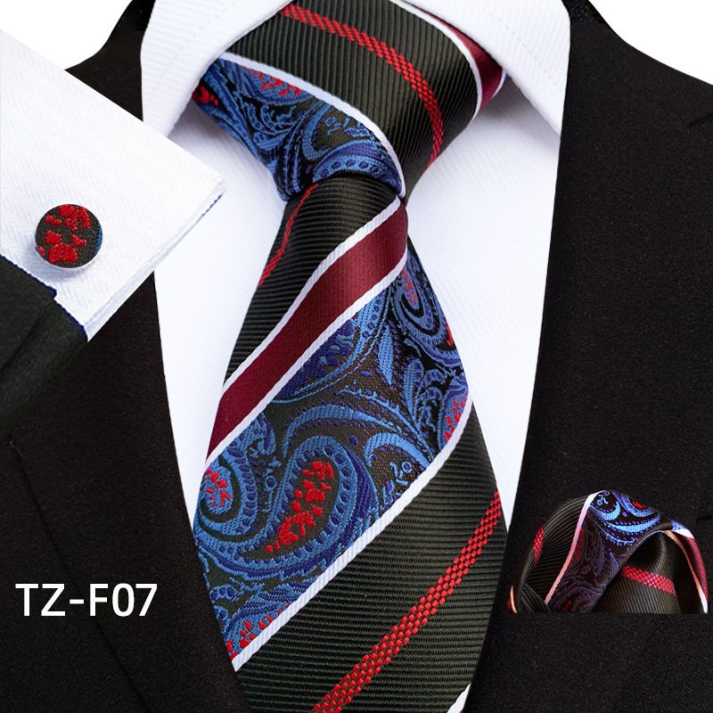 Available from stock for 2024 Paisley Waist men's Tie Pocket towel Cuff three-piece set