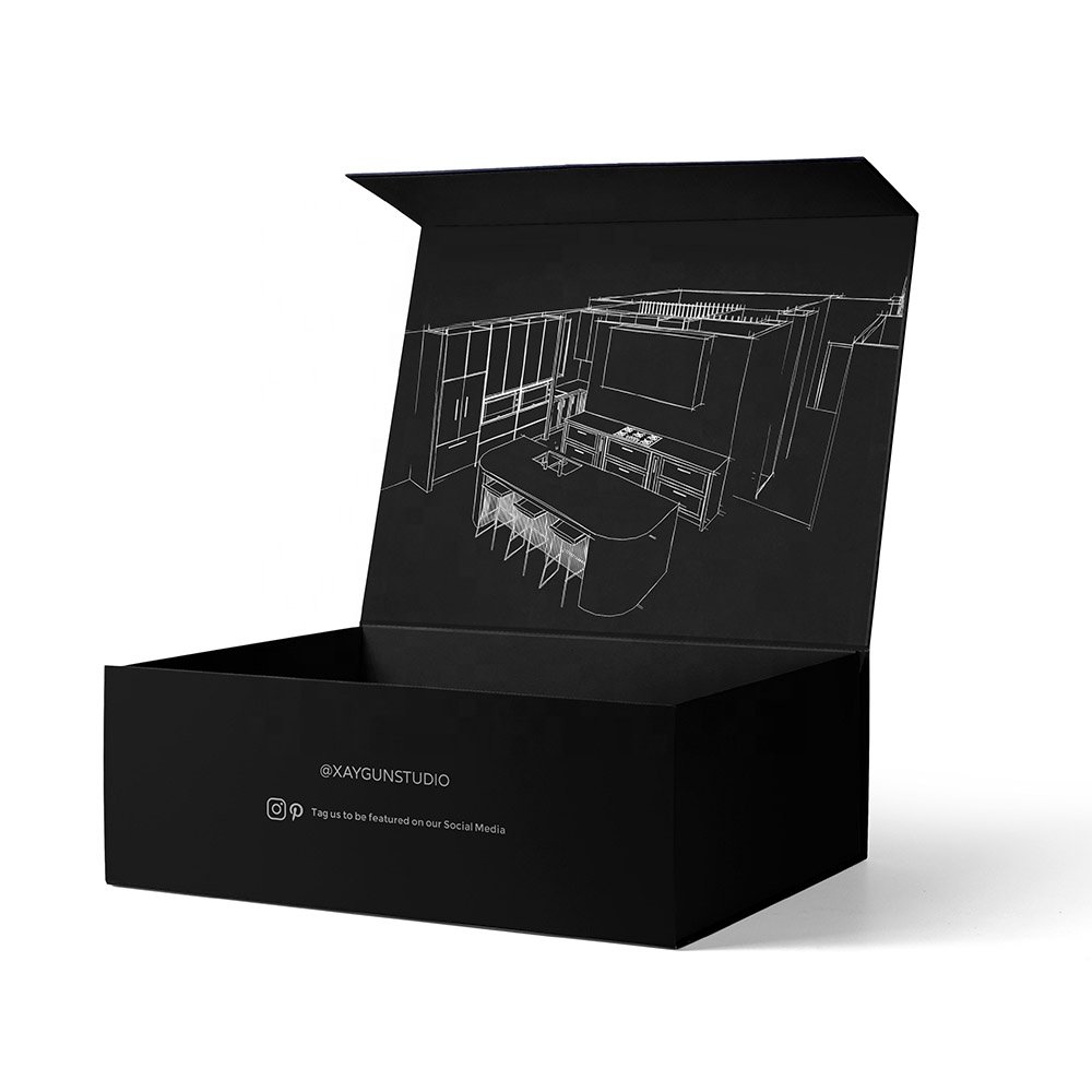 Custom Logo Luxury Caja De Carton Eco Paper Box Packaging Luxury Magnetic Foldable Ribbon Clothes Paper Gift Box Packaging Box
