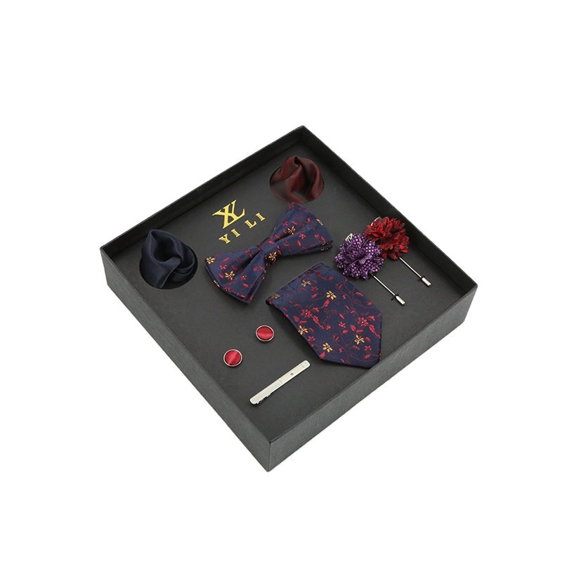 YiLi Customized OEM Men Handmade Elegant Woven Gift Tie Box Set
