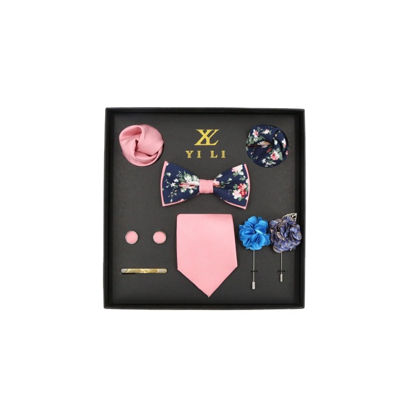 YiLi Customized OEM Men Handmade Elegant Woven Gift Tie Box Set