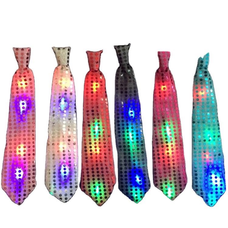 Multiple Color Lights Light Up Neck Led Glowing Bow Scarf Tie Novelty Flashing Necktie Party Ties