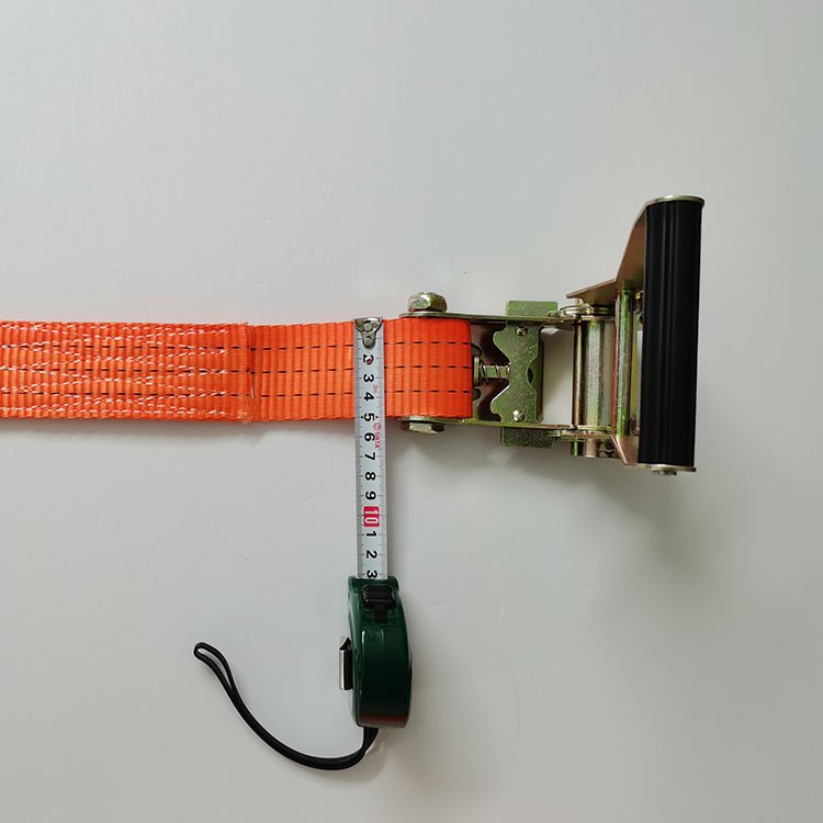 50mm x 3,000kgs 3T cargo lashing strap truck belt ratchet tie down strap with plastic handle double j hook