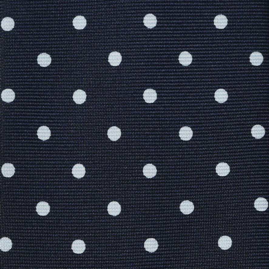 Premium Luxury Silk Ties for Men - Unlined Night Blue with White Dots - Handmade for Cocktail Parties