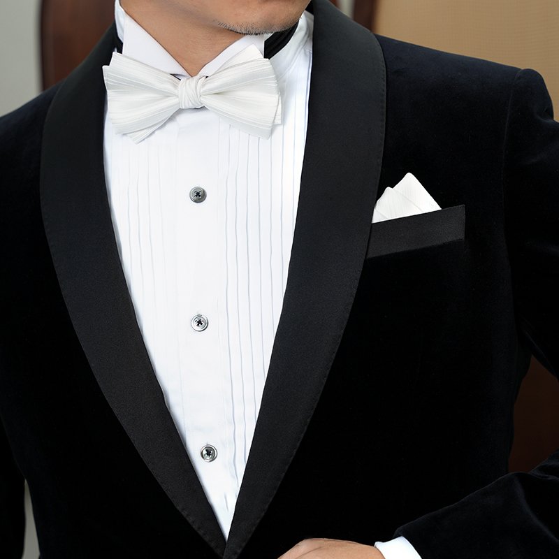 High-end wedding groom groomsmen wine red bow tie mens striped texture festive bow tie