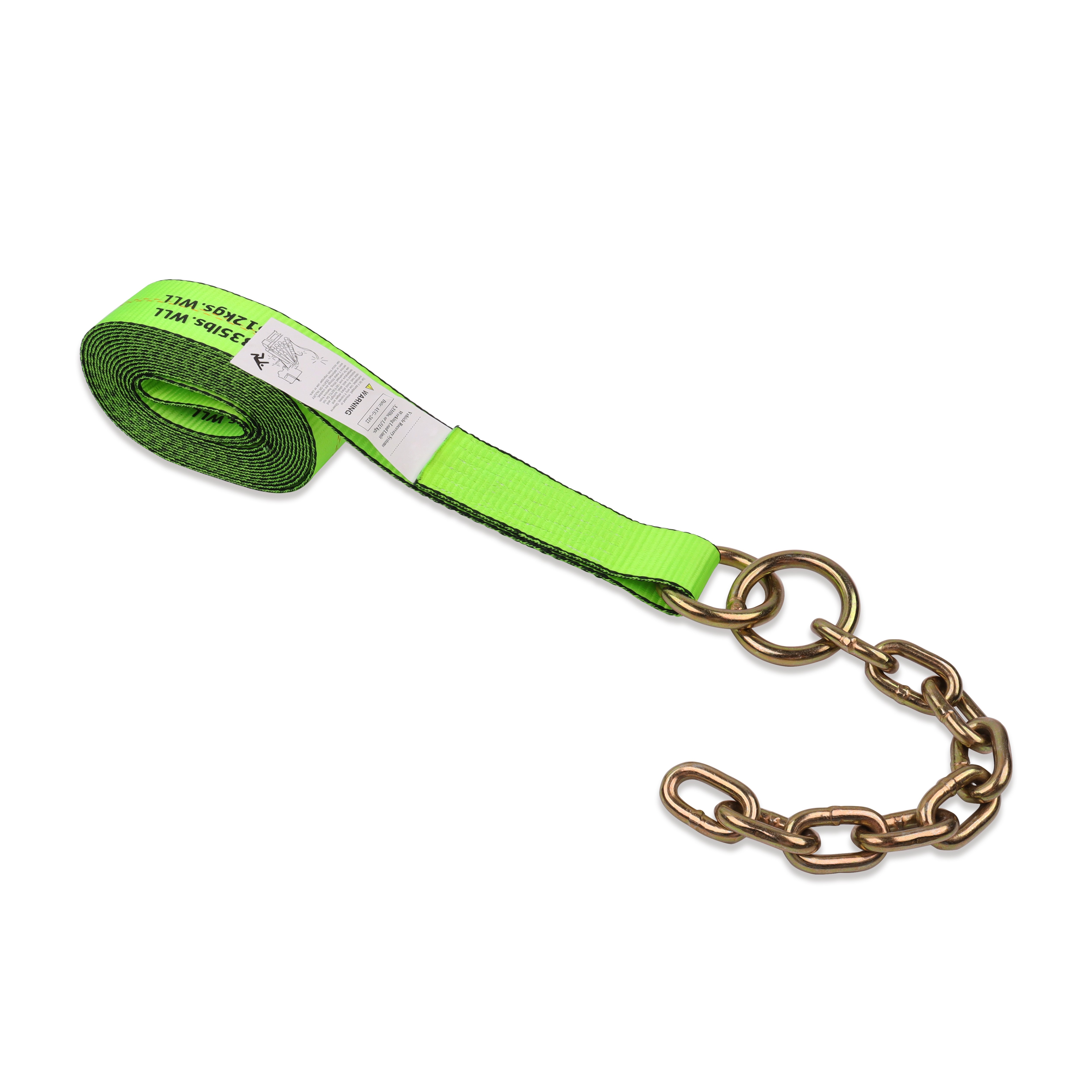 2 inch 9 point chain tie down car hauler truck tow dolly tire wheel tie down strap lasso strap