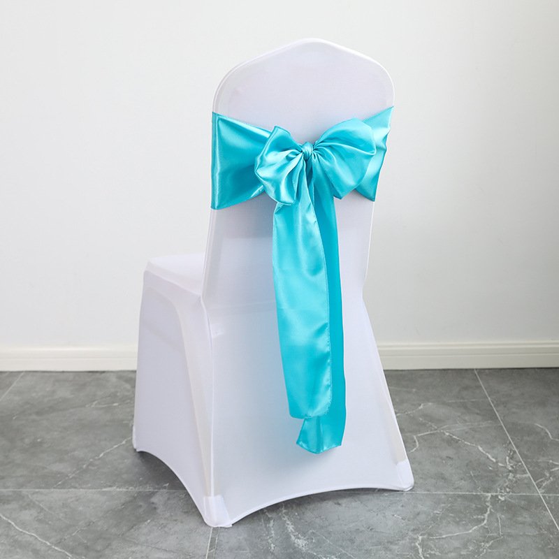 Cheap Spandex Solid Plain Silk Chair Sash Ties Banquet Party Events Ribbon Wedding Chair Decor