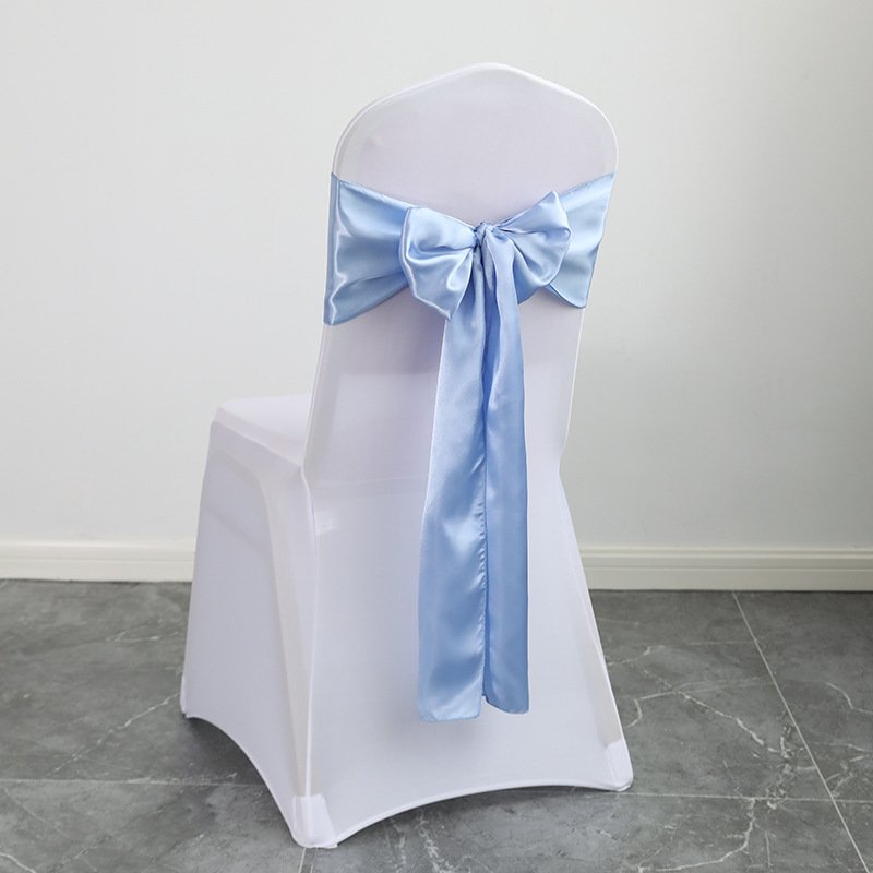 Cheap Spandex Solid Plain Silk Chair Sash Ties Banquet Party Events Ribbon Wedding Chair Decor