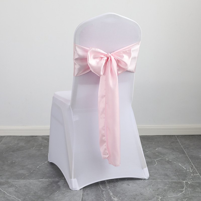 Cheap Spandex Solid Plain Silk Chair Sash Ties Banquet Party Events Ribbon Wedding Chair Decor