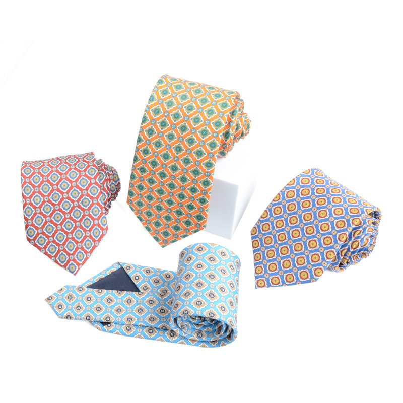 Custom/Wholesale Luxury 100% Organic Silk Digital Printing Tie Men Handmade Silk ties for Men with Stripe Floral Paisley Pattern