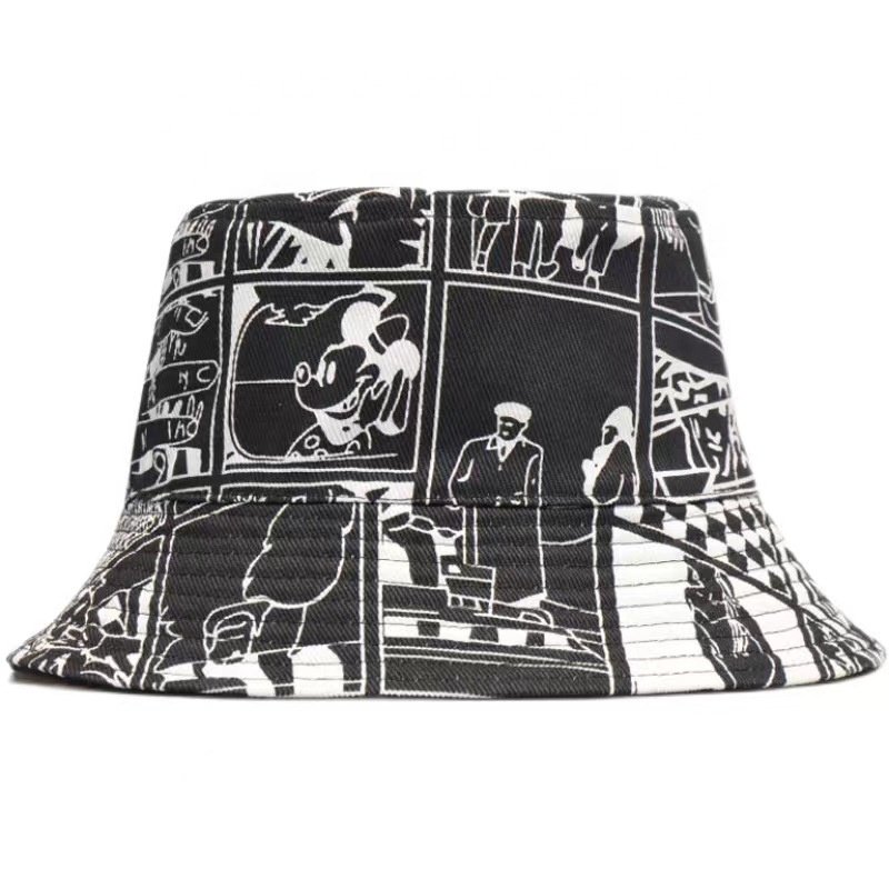 Hot Selling Letters Embroidery Double Reversible Pink Cotton Unisex Character Style Pattern Material Bucket Hats