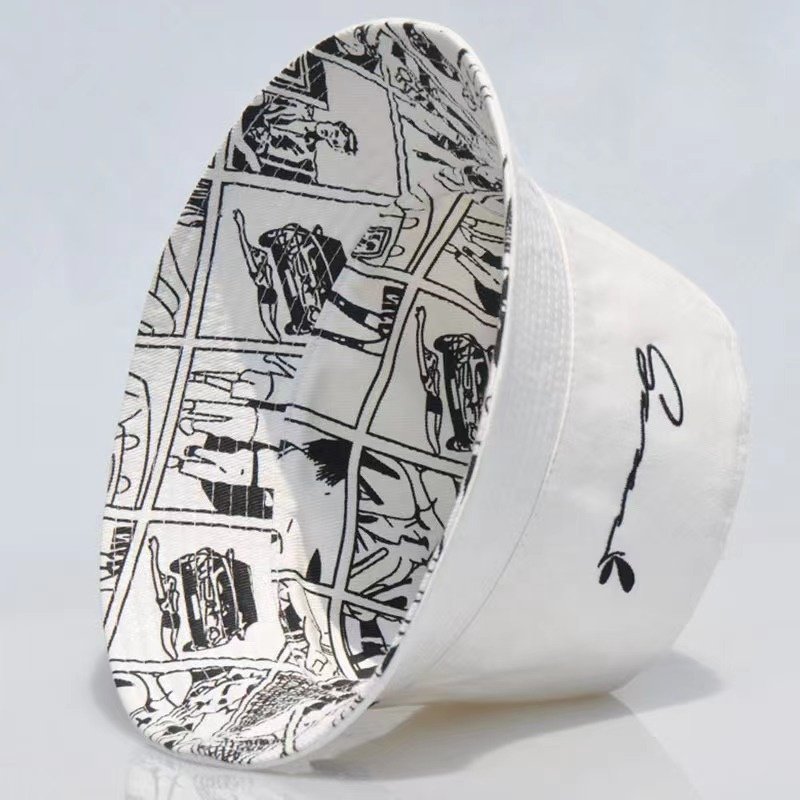 Hot Selling Letters Embroidery Double Reversible Pink Cotton Unisex Character Style Pattern Material Bucket Hats