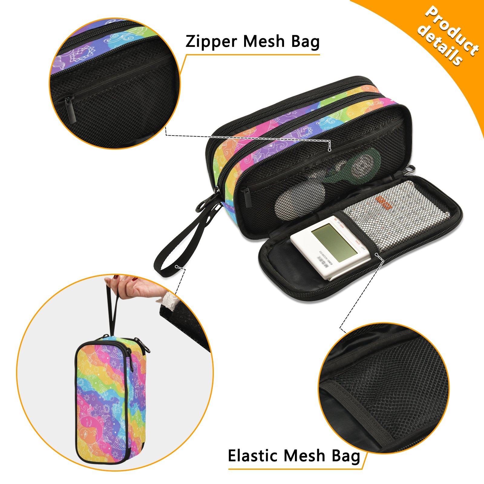 Wholesales Custom Colorful Pen Case Supplies Stationery Girls Boy Gift Double layer Pencil Case