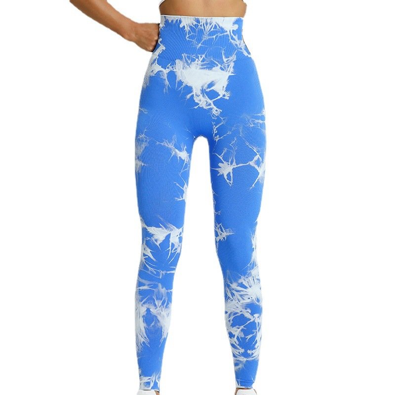 Tie Dye Tight Yoga Printing Pants Tummy Control Leggings For Jogging Women