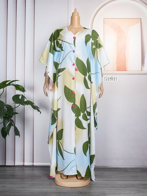 Plus Size African Party Dresses for Women Dashiki Boubou Robe Abaya Dubai Kaftan Maxi Gown Africa Clothing Print Ankara Chiffon