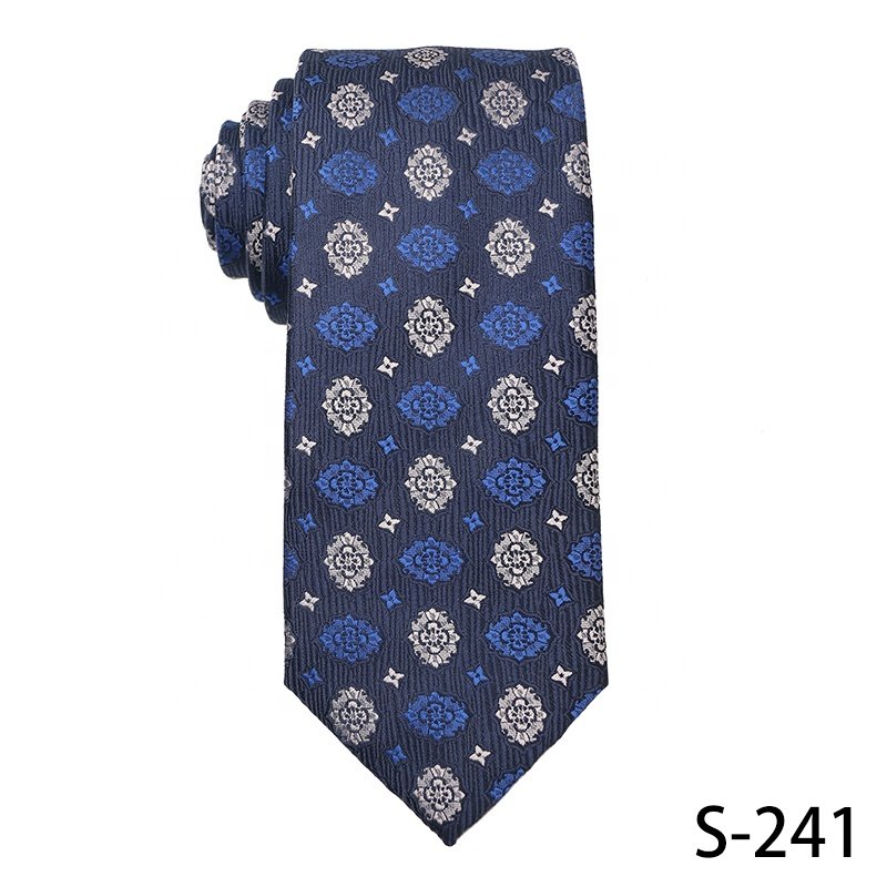Wholesale Zhejiang Factory 100% Polyester Royal Blue Mens Floral Ties, Men Neck Ties 7.5 CM Hot Sale Of Striped Ties