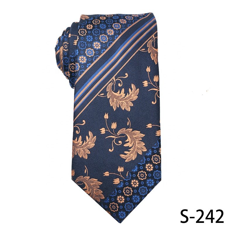 Wholesale Zhejiang Factory 100% Polyester Royal Blue Mens Floral Ties, Men Neck Ties 7.5 CM Hot Sale Of Striped Ties