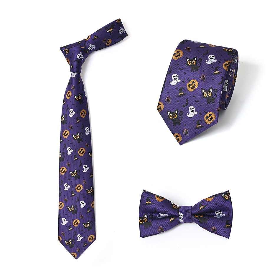 Yili Funny Mens Tie Holiday Season Party Gifts Neckties for Halloween Thanksgiving Christmas
