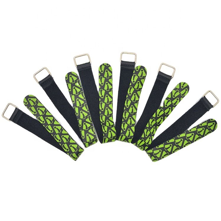 Custom Logo Silk Screen Printed Colorful hook loop custom lipo battery strap rubberized battery straps non-slip