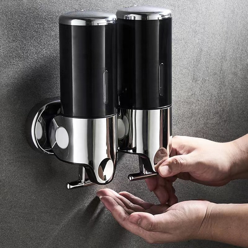 ABS Wall Mount Hand Soap Dispenser Hand Press Pump Soap Shampoo Single/Double Head Liquid Soap Dispenser