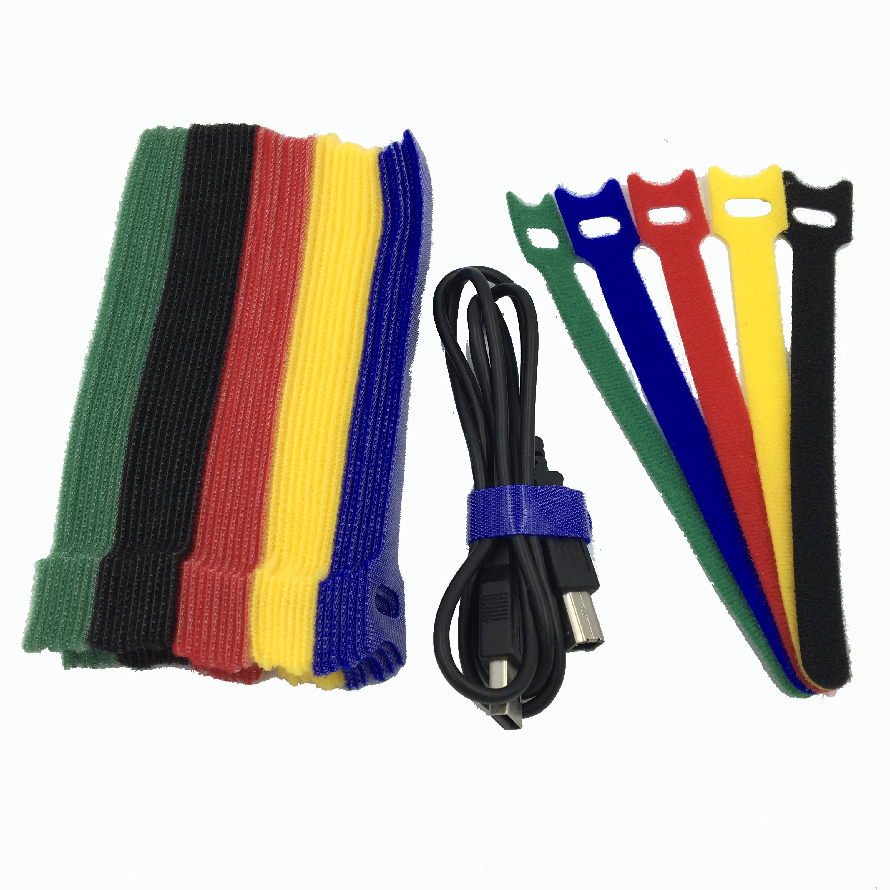 2022 High Profit Margin Products T-shaped Cord Winder Brightly-Printed Back to Back Hook and Loop Plastic Cable Ties