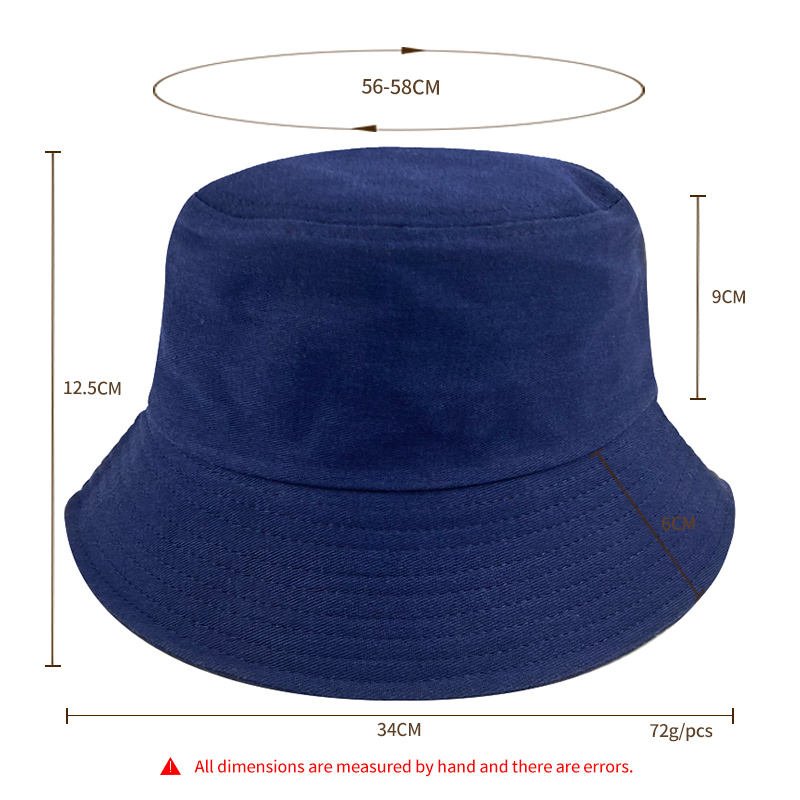 Customized Logo Gorras Outdoor Cotton Sunshade Sunscreen Bucket Fisherman Cap Flat Top Wide Brim Solid Blank Bucket Hat
