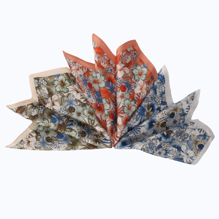 Silk Factory Wholesale High Quality Handkerchief Italian Print Fabric Pocket Square For Party Custom Hanky For Men