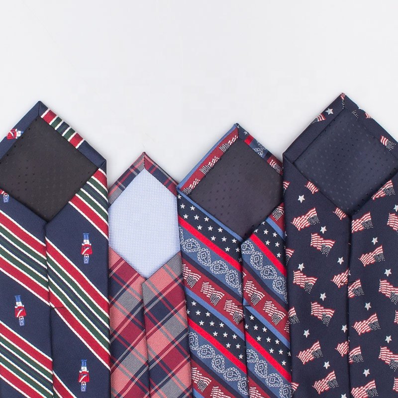 Fashion Style Strips Print Business 100% Woven Polyester Custom Pattern Men Neck Ties
