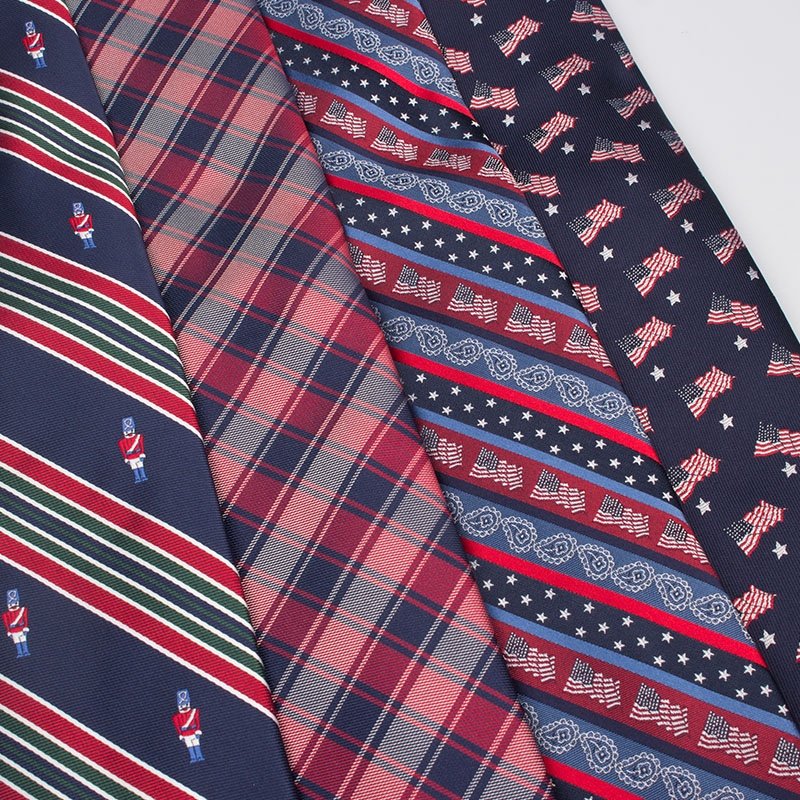 Fashion Style Strips Print Business 100% Woven Polyester Custom Pattern Men Neck Ties