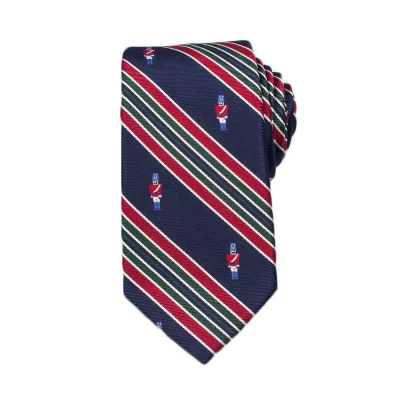 Fashion Style Strips Print Business 100% Woven Polyester Custom Pattern Men Neck Ties