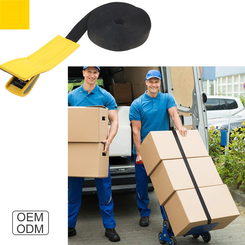 Customized adjustable elastic tool polyester lashing safety strap car luggage cargo tie down strap with cam buckle