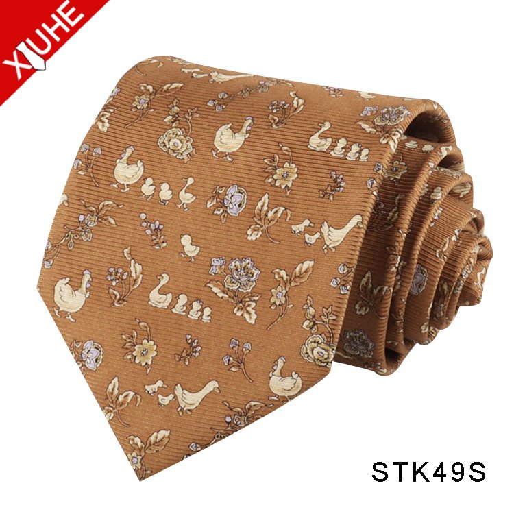 High Quality 100% Silk Printed Tie Wholesale Animal Necktie Mens 100% Silk Print Neck Tie For Men