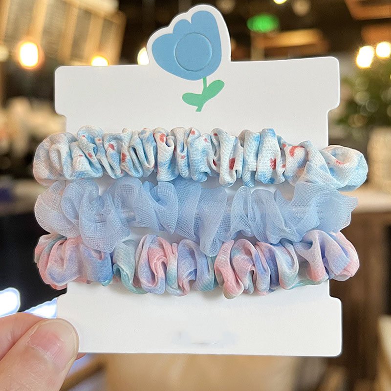 3 Pcs/Set Spring Floral Hair Ring For Women Girls Sweet Elastic Scrunchies Hair Ties Rubber band Hair Bands