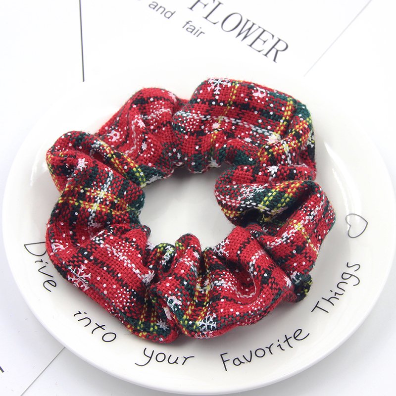 High Quality Soft Hair Accessories Scrunchies Fabric Elastic Band Cord Hair Ties Snowman Christmas Velvet Scrunchies For Girls