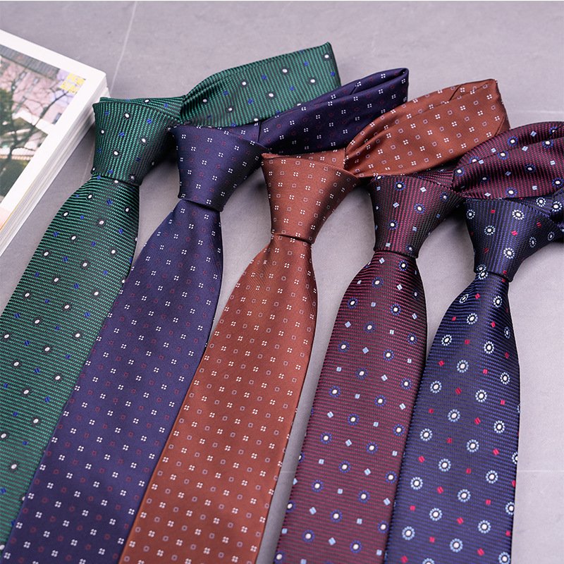 Men Suits Accessory Fashion Casual Business Tie Polyester Fabric Checkered Dots Stripe 8cm Wide Necktie