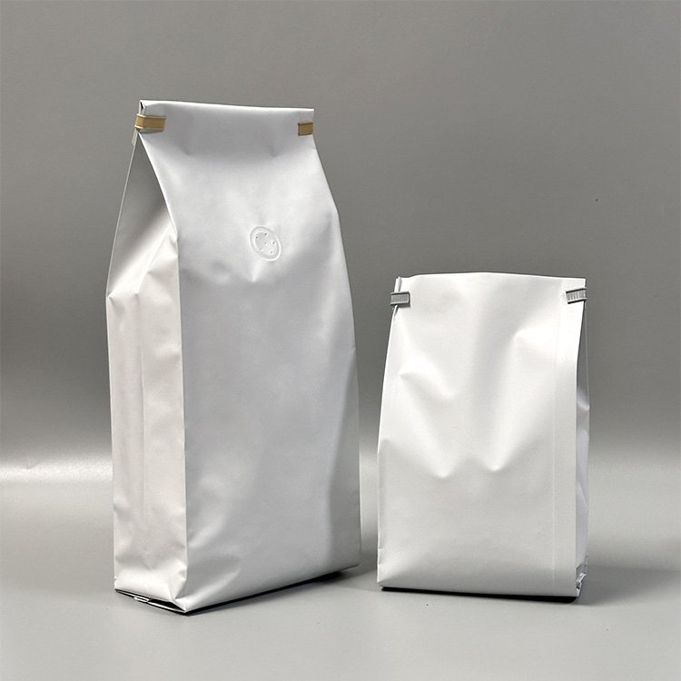 Custom Coffee Bean Bags Recycle Coffee Pouch Gusset Empty Flat Bottom Bag With Tin Tie For Coffee Packaging