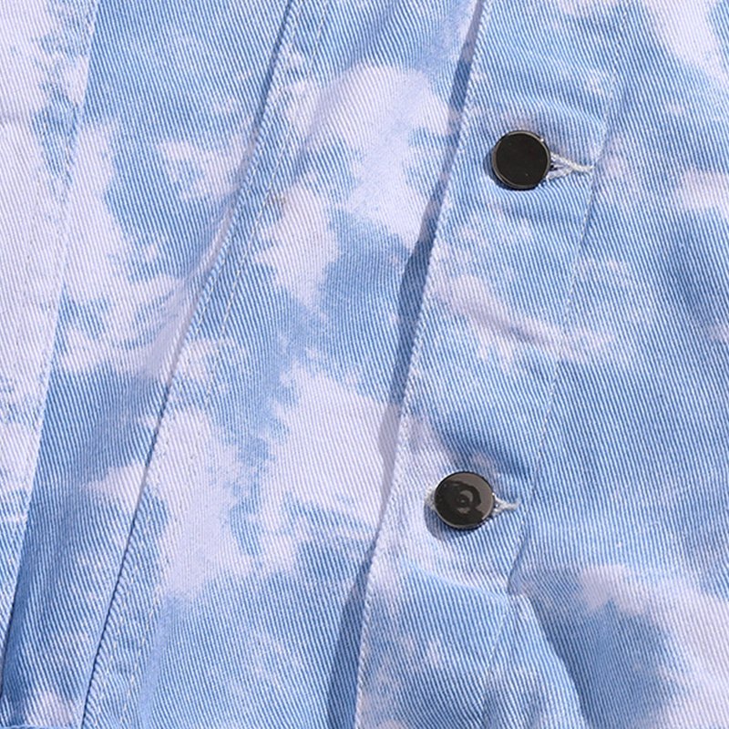 Customized tie dye washed denim jacket Girls Over sized relaxed Jeans jacket