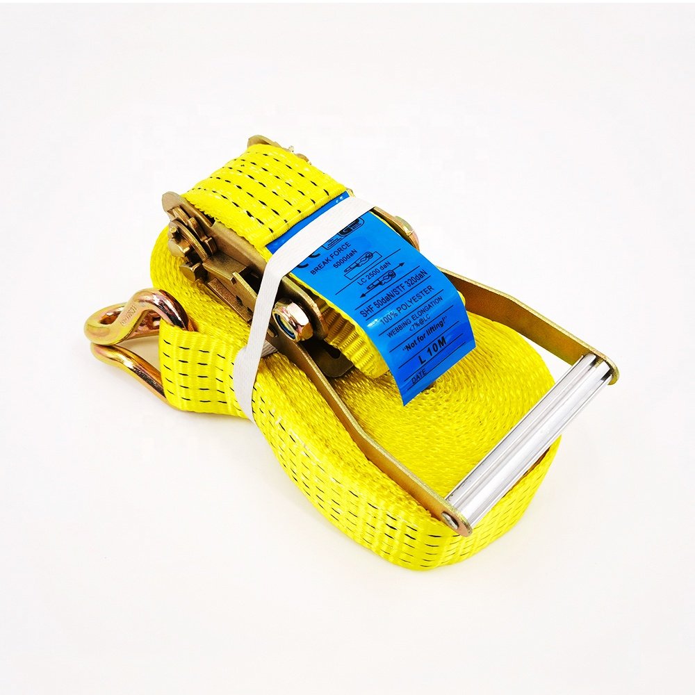 Heavy-duty 2-inch 5-ton logistics transportation bundled cargo belt container ratchet tie down