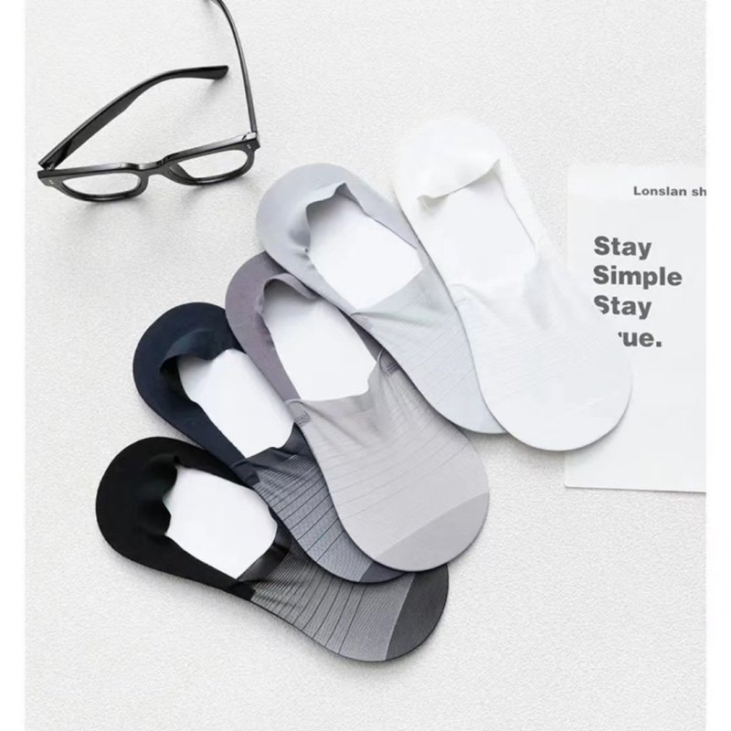 Wholesale Summer Ice Silk Invisible Boat Socks Thin Non-slip No Show Socks For Men