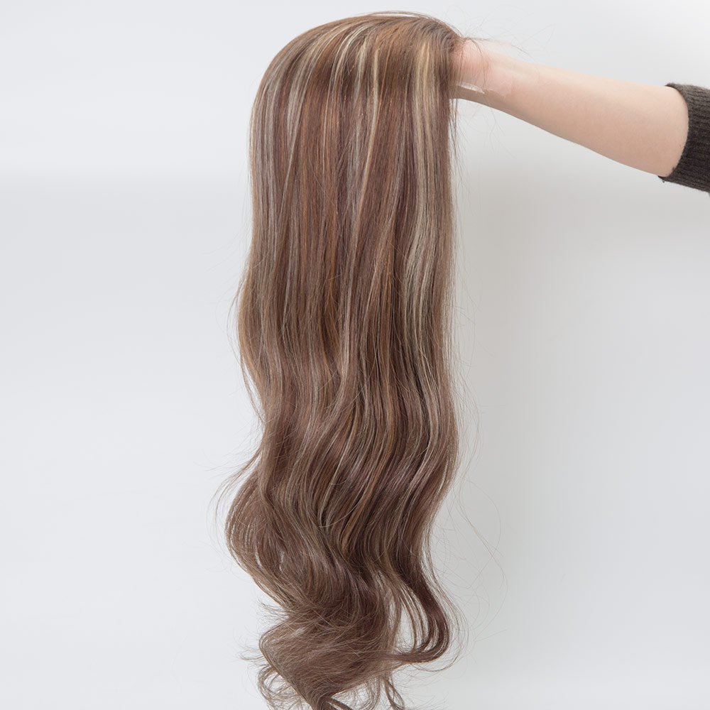 Medical wig manufacturer European virgin hair silk top hd lace full hand tied single knots glueless wig for alopecia friendly