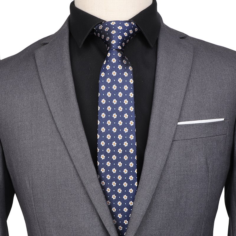 High-end Design Floral Patterned Men Polyester Neckties Luxury Business Ties
