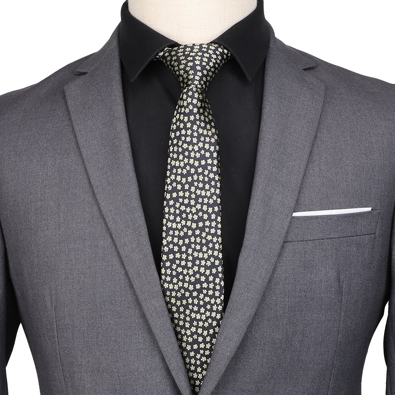 High-end Design Floral Patterned Men Polyester Neckties Luxury Business Ties