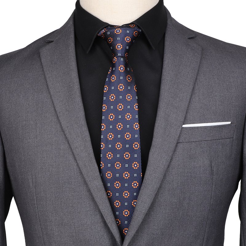 High-end Design Floral Patterned Men Polyester Neckties Luxury Business Ties