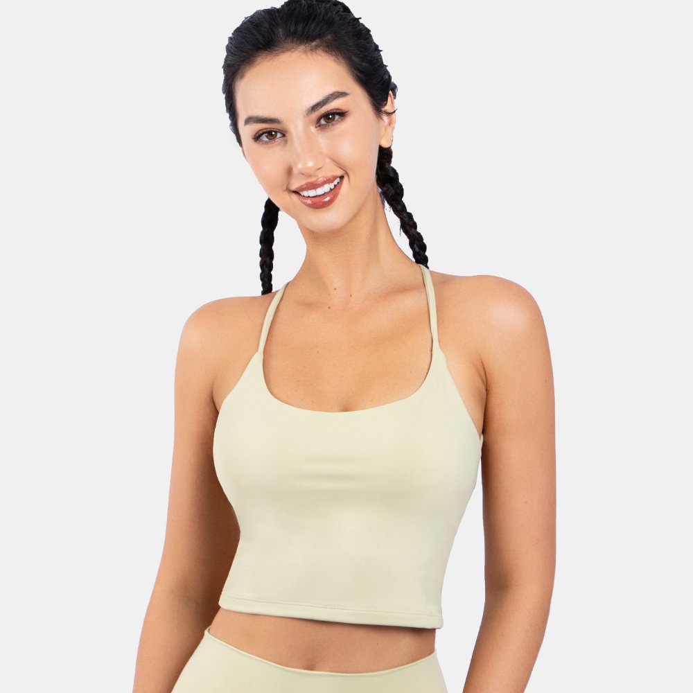 Stylish Gym Fitness 7 Colors Cross Beauty Back Thin Straps Breathable Plus Size Sports Bra