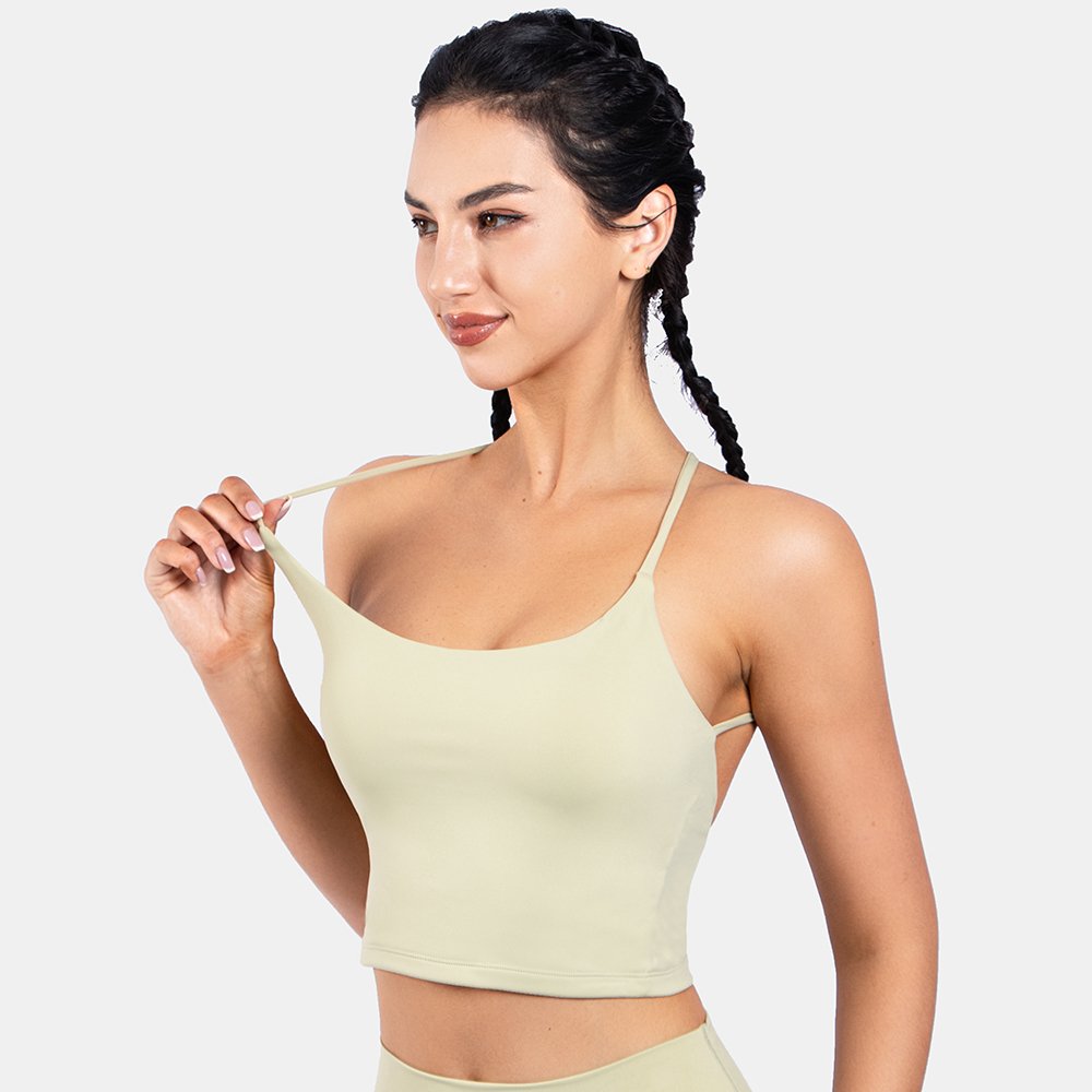 Stylish Gym Fitness 7 Colors Cross Beauty Back Thin Straps Breathable Plus Size Sports Bra